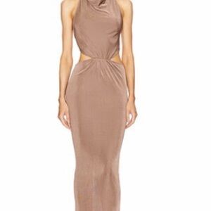 Michael Costello Backless Tan Dress